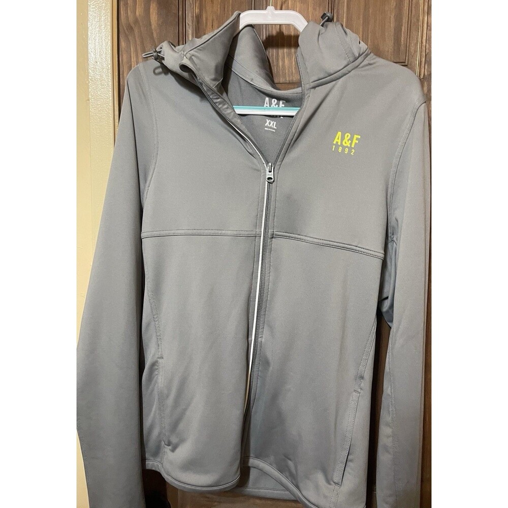 Abercrombie & Fitch Active Performance Zip Up Hoodie Jacket Gray Men’s XXL NWT